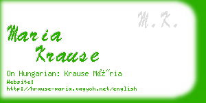 maria krause business card